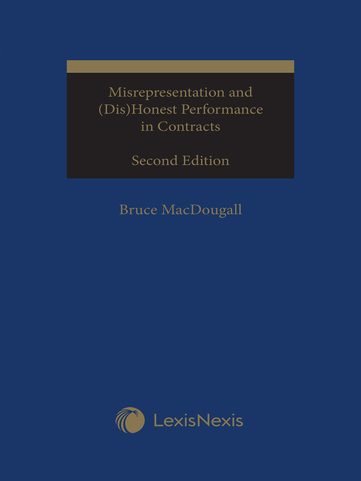 Title details for Misrepresentation and (Dis)Honest Performance in Contracts by Bruce MacDougall - Wait list
